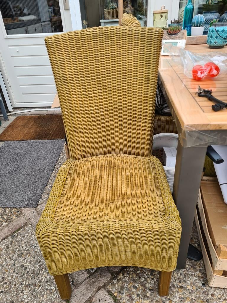6 stoelen Rotan / Rieten eet / tuin kamerstoelen Lloyd Loom, Ophalen, Rotan