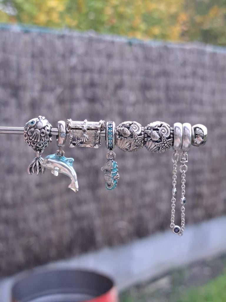 Pandora vakantie zee bedels, Sieraden, Tassen en Uiterlijk, Bedels, Pandora, Ophalen of Verzenden, Zo goed als nieuw, 4 bedels of meer
