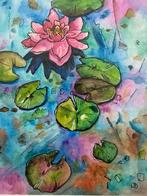 Kleurrijke kunst Waterlelies, Ophalen of Verzenden