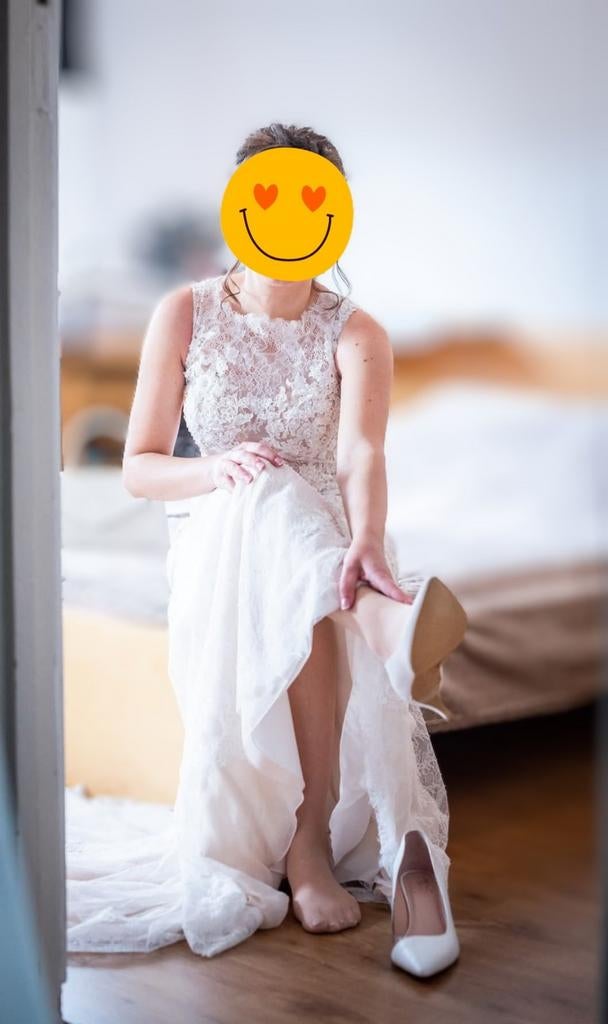 Beautiful wedding dress by Nicole Milano Niab XS, Ophalen, Zo goed als nieuw, Wit, Trouwjurk