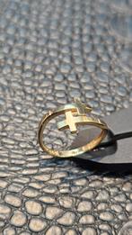 Prachtige kruis 14karaat gouden ring