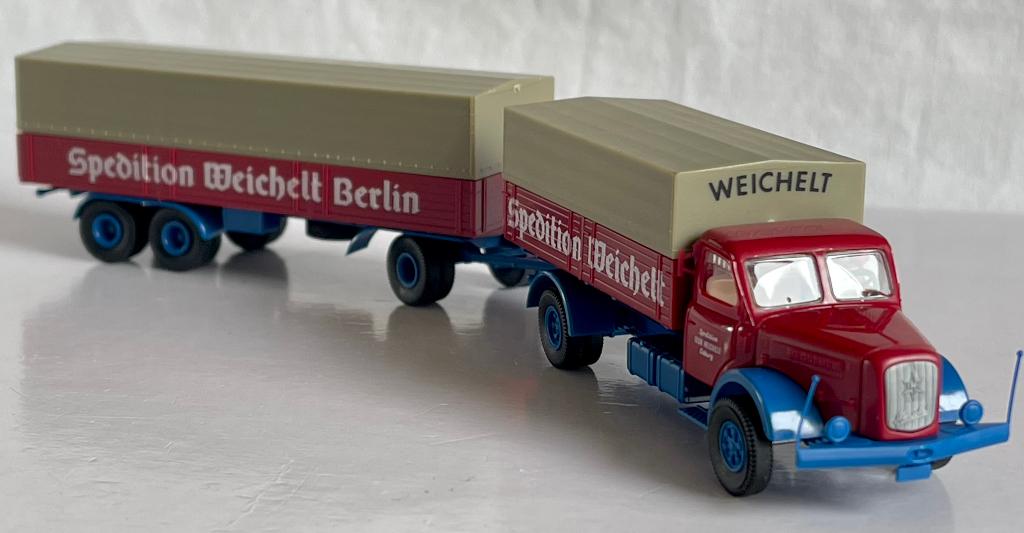 BREKINA: Henschel HS 140 " Weichelt Spedition", Ophalen of Verzenden, Zo goed als nieuw, Bus of Vrachtwagen, Brekina