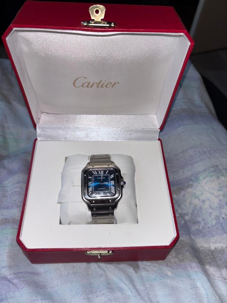 Cartier horloge topkwaliteit (voor heren), Overige merken, Staal, Polshorloge, Ophalen of Verzenden