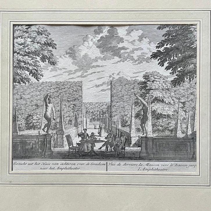 Antieke gravure Bosch en Hoven, Heemstede, Antiek en Kunst, Kunst | Etsen en Gravures, Ophalen of Verzenden