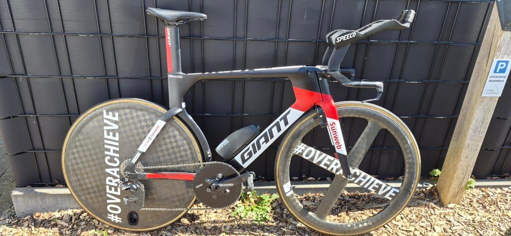 Giant Trinity tijdrit fiets triatlon maat L, Fietsen en Brommers, 28 inch, Gebruikt, Carbon, 10 tot 15 versnellingen