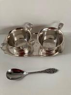 3 delig ZWAAR VERZILVERD roomstel SOLA + suikerschep gemerkt, Ophalen of Verzenden, Zilver