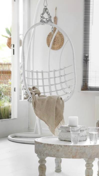 Rotan hangstoel Egg Chair van Sissy Boy, wit, nieuw, boho, Huis en Inrichting, Ophalen, Zo goed als nieuw