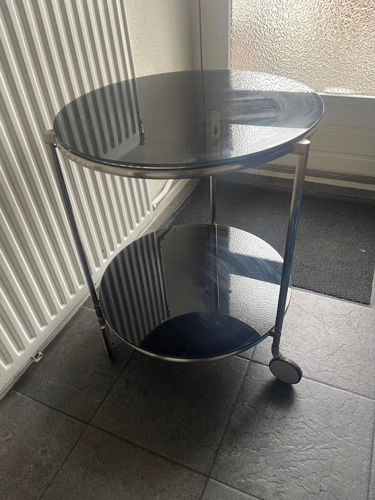 Vintage Space Age Ikea Srtind bijzettafeltje serveertafeltje, 45 tot 60 cm, Minder dan 55 cm, Rond, Ophalen of Verzenden