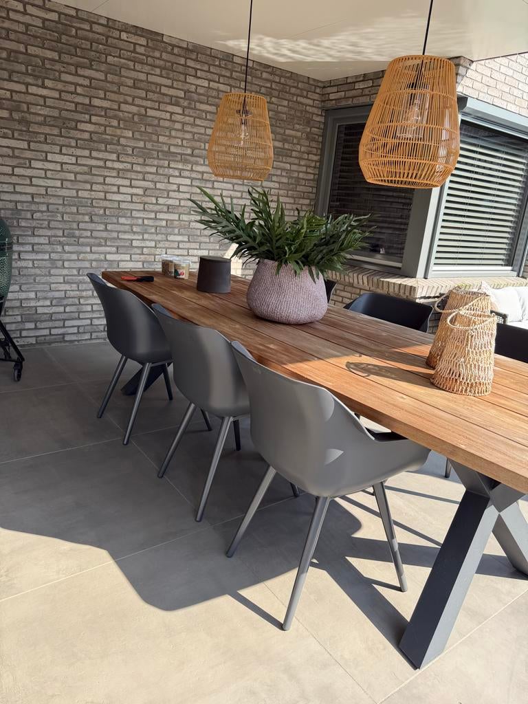 Hartman Sophie kuipstoelen antraciet-grijs 6 st. TOPSTAAT !!, Tuin en Terras, Ophalen, Zo goed als nieuw, Aluminium