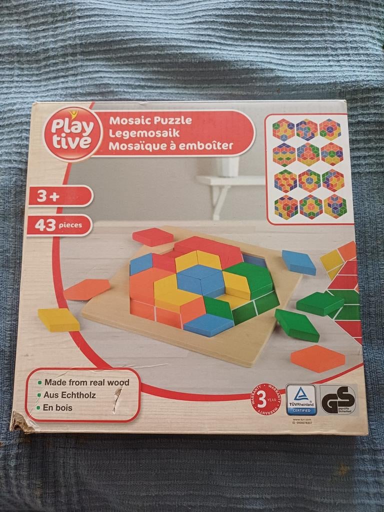Playtive Houten Mozaïek Puzzel - 43 Stuks, Kinderen en Baby's, Speelgoed | Houten speelgoed, Ophalen of Verzenden