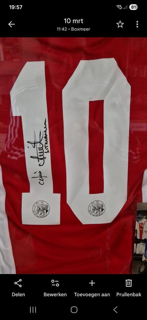 Ajax shirt met handtekening Jari Litmanen, Ophalen of Verzenden, Zo goed als nieuw, Ajax, Shirt