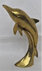 Koperen Dolfijn Op Standaard Vintage, Verzamelen, Beelden en Beeldjes, Ophalen of Verzenden, Zo goed als nieuw, Dier