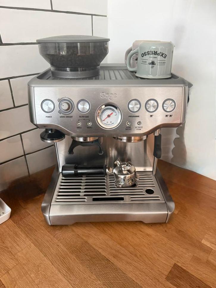 Sage Barista Express Espressomachine, Witgoed en Apparatuur, Koffiezetapparaten, Zo goed als nieuw, Koffiebonen, Espresso apparaat
