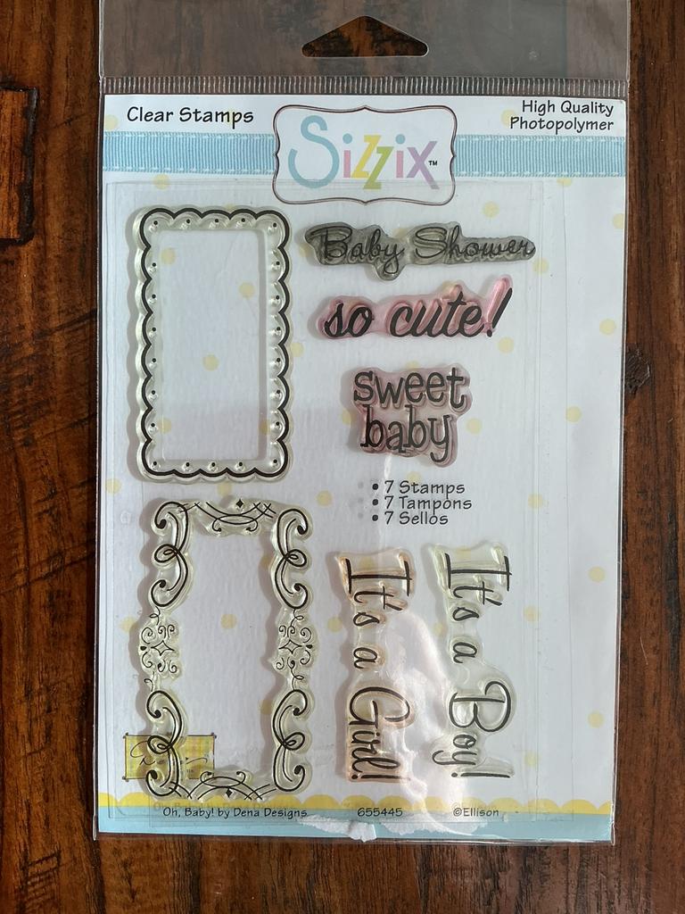 Sizzix Clear stamps Baby, Hobby en Vrije tijd, Ophalen of Verzenden, Zo goed als nieuw, Overige thema's, Overige typen