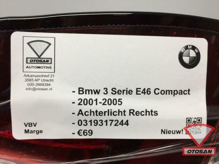 bmw 3 serie compact 2001 2005 achterlicht rechts 0319317244, Petuelring 130
80788  Munich, DE, Gebruikt, Info@bmw.de, Ophalen of Verzenden