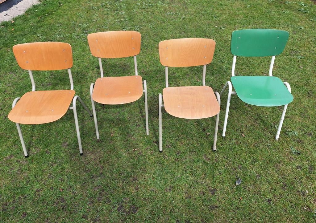 Leuke oude stoeltjes, opknappers!, Huis en Inrichting, Stoelen, Ophalen, Gebruikt, Vier