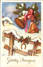 Gelukkig Nieuwjaar - Oude Nieuwjaarskaart (1958), Verzamelen, Ansichtkaarten | Themakaarten, Verzenden, 1940 tot 1960, Gelopen