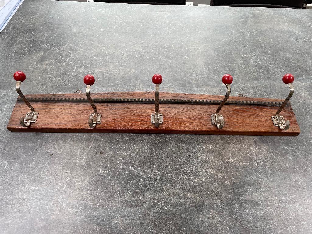 Vintage: Kapstok jaren 50 met rode bollen, Ophalen of Verzenden