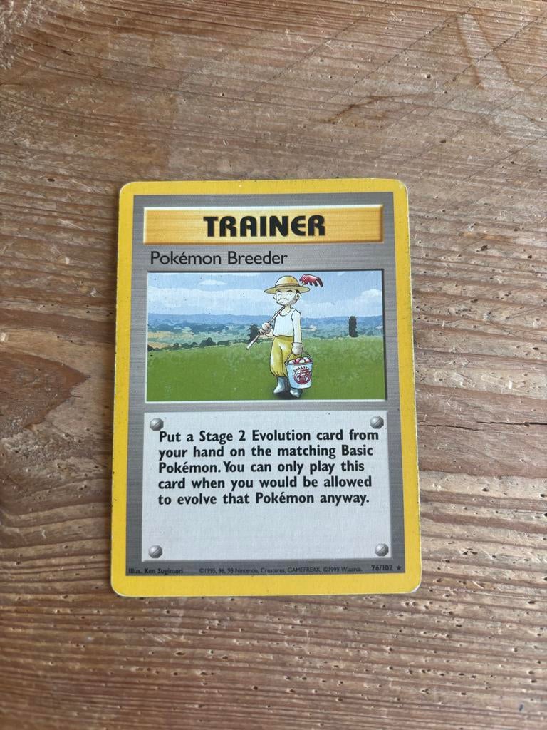 Pokémon Breeder Trainer Kaart - Base Set (76/102), Hobby en Vrije tijd, Verzamelkaartspellen | Pokémon, Ophalen of Verzenden, Gebruikt