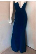 Elegante Blauwe Galajurk met Zwart Kant, Maat 38/40 (M), Galajurk, Blauw, Ophalen of Verzenden