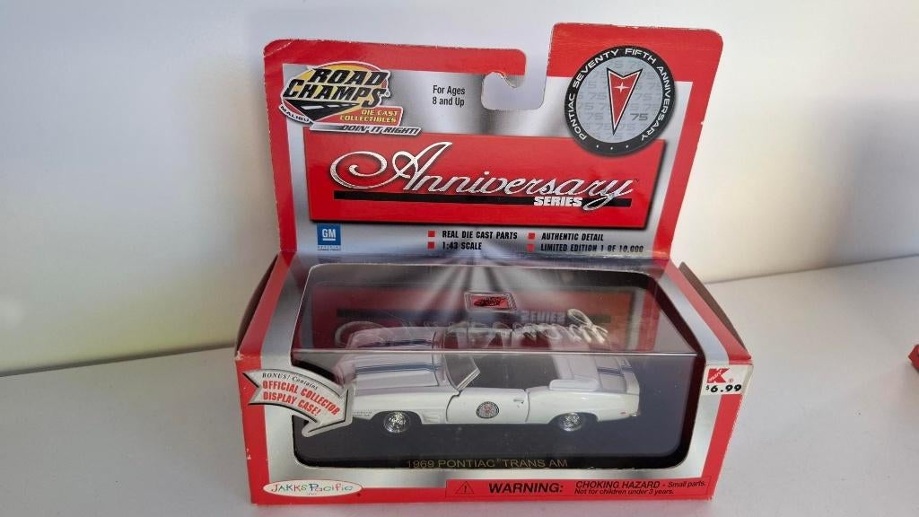 1 43 Pontiac Trans Am 1969 Road Champs, Hobby en Vrije tijd, Modelauto's | 1:43, Ophalen of Verzenden, Zo goed als nieuw, Auto