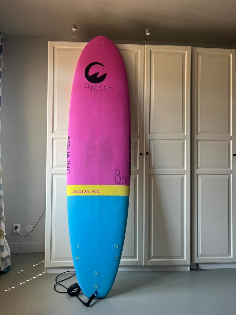 Aqua Inc. softtop surfboard 8’0, Ophalen, Zo goed als nieuw, Longboard