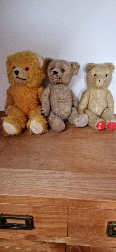 3 oude beren., Verzamelen, Ophalen of Verzenden, Gebruikt, Stoffen beer, Overige merken