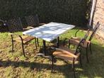 Tuinmeubelset - Opklapbare tafel met 4 stoelen, Ophalen, 4 zitplaatsen, Kunststof, Gebruikt