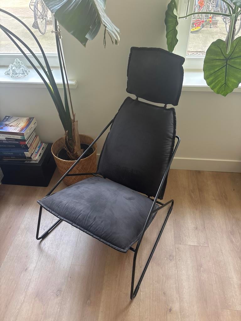 Zwarte design Villstad fauteuil (lounge stoel) door Ojerstam, Huis en Inrichting, Fauteuils, Ophalen, 75 tot 100 cm, Zo goed als nieuw