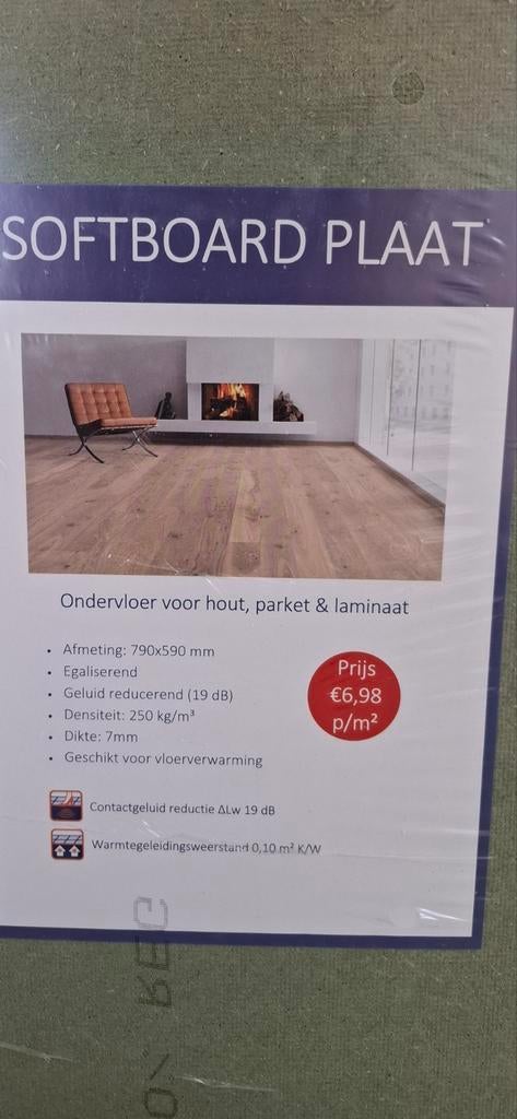 Softboard ondervloerplaten voor hout, parket & laminaat, Ophalen of Verzenden