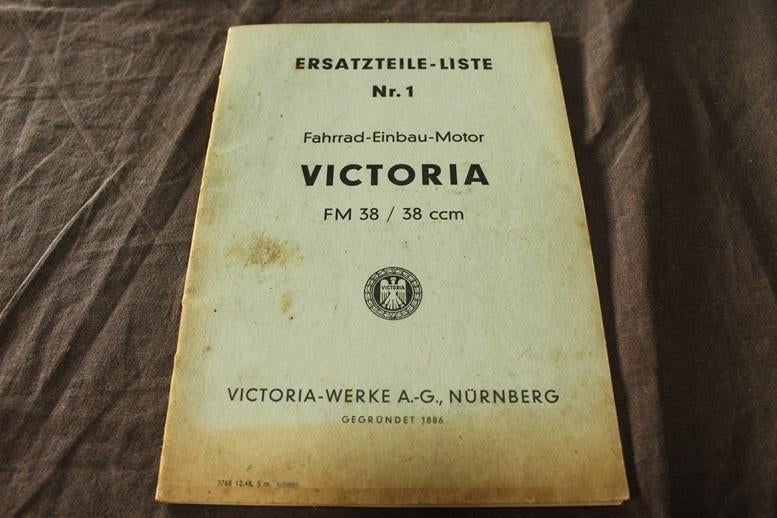 Victoria FM38 1948 ersatzteil liste hilfsmotor hulpmotor, Ophalen of Verzenden, Gebruikt