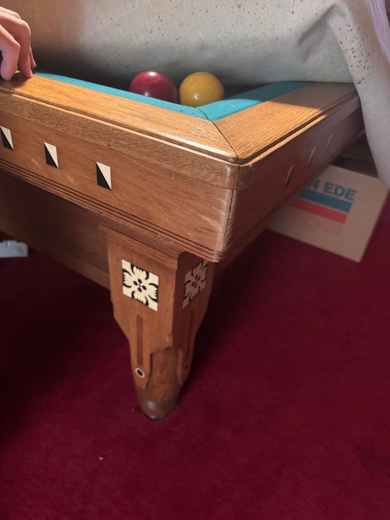 Vintage Antieke Jugendstil Biljarttafel 130x235, Sport en Fitness, Biljarten en Poolen, Ophalen, Gebruikt, Biljarttafel