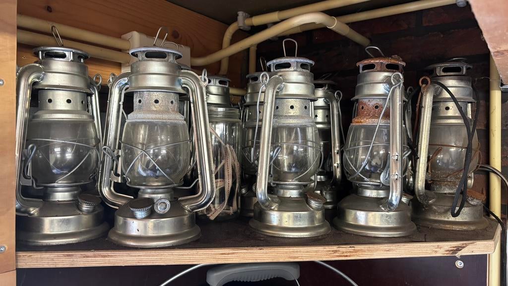 Olielamp 11 stuks, met lonten., Ophalen of Verzenden