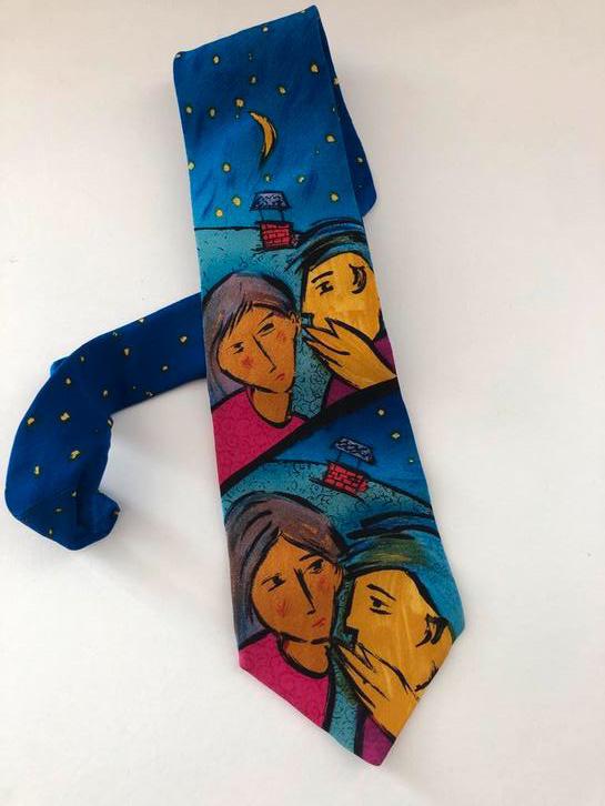 The Beatles stropdas, blauw met patroon, Ophalen of Verzenden, Gedragen, Blauw, Met patroon