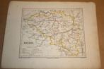 Zeldzame antieke kaart - België - 1860 !!, Boeken, Atlassen en Landkaarten, Gelezen, Ophalen of Verzenden, Landkaart, 1800 tot 2000