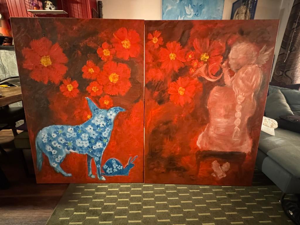 Olie op canvas set, Ophalen of Verzenden