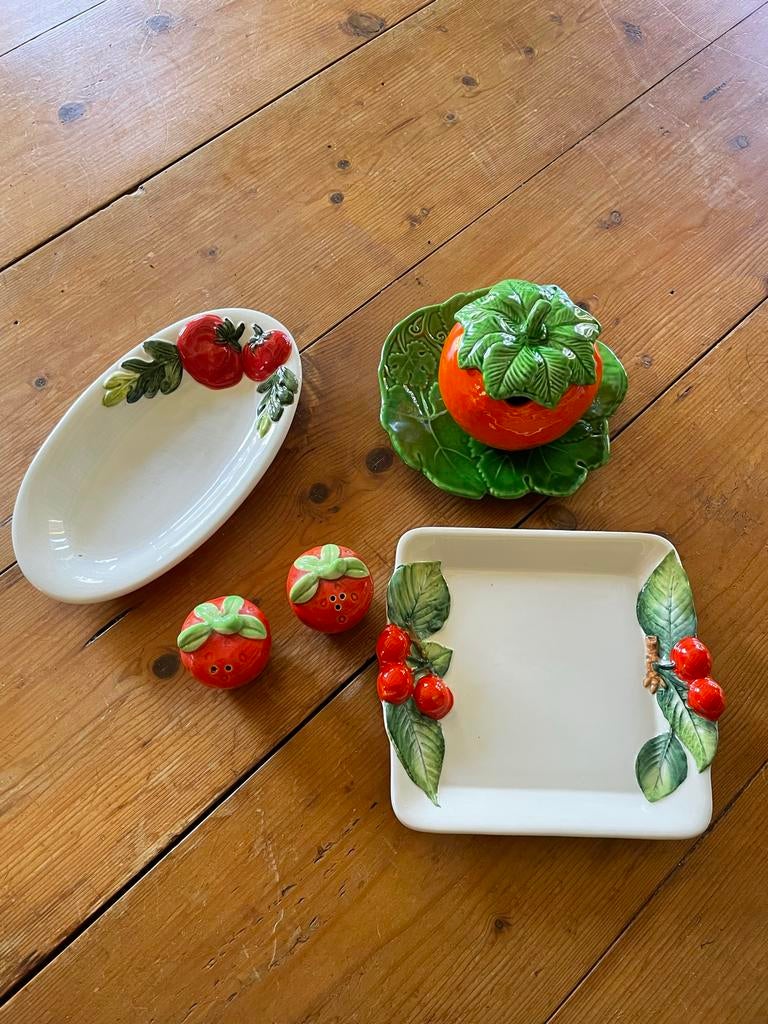 Schaaltjes, bakje en p/z stel met tomaat thema, Ophalen of Verzenden