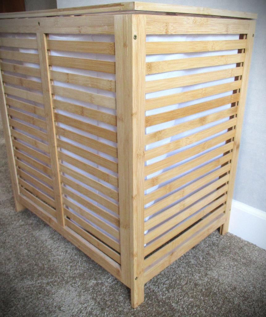 Wasmand Bamboe~Waskast~2 zakken~Houten Was mand, Ophalen, Zo goed als nieuw, Overige typen