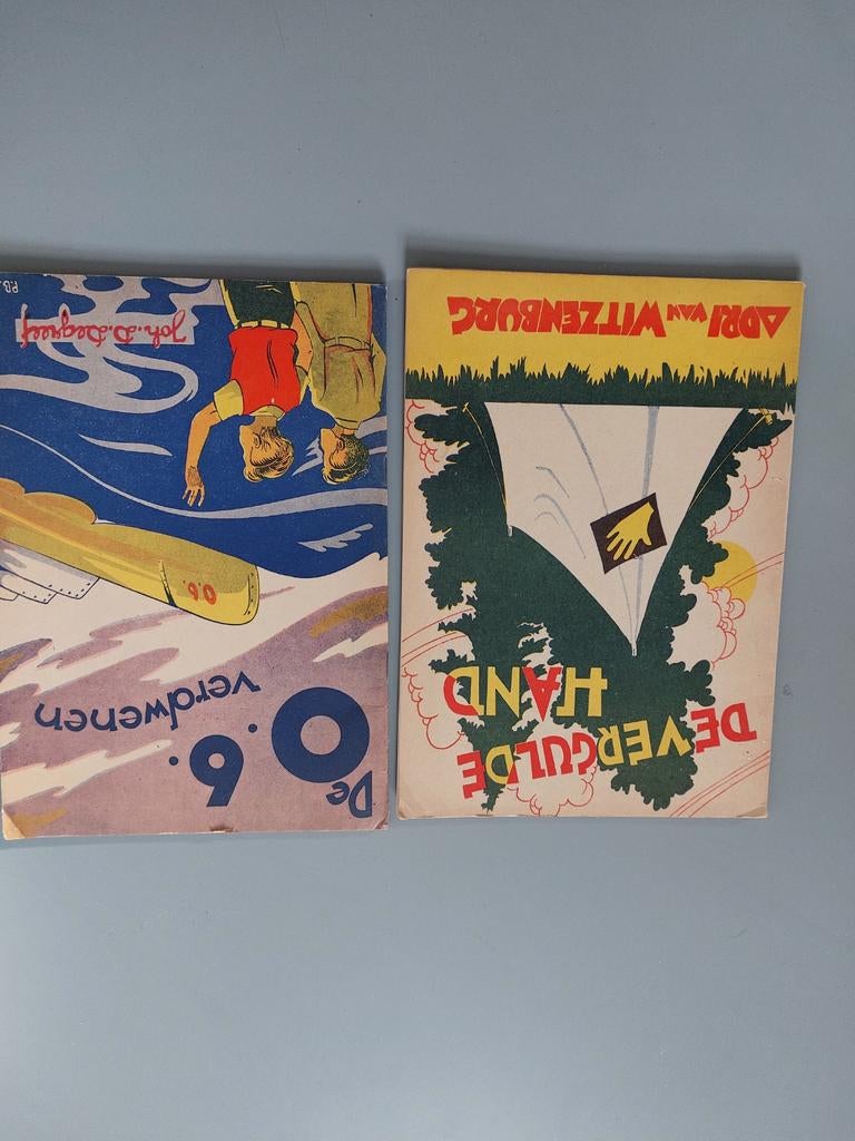 2 Oude Jeugdboeken: De 6 Verdwenen & De Vergulde Hand, Ophalen of Verzenden, Gelezen, John D. Breughel, Adri van Witzenburg, Nederland