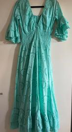 Mintgroene jurk broderie Katoen ik, Verzenden, Nieuw, Maat 42/44 (L), Groen