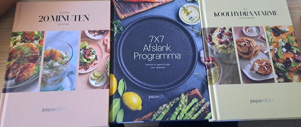Boeken van Jasper Alblas: Gezond koken en afvallen, Boeken, Ophalen of Verzenden, Zo goed als nieuw, Jasper Alblas, Gezond koken