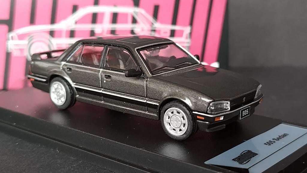Peugeot 505 berline antraciet 1:64 Shadow Pol, Hobby en Vrije tijd, Shadow, Auto, Verzenden, .
