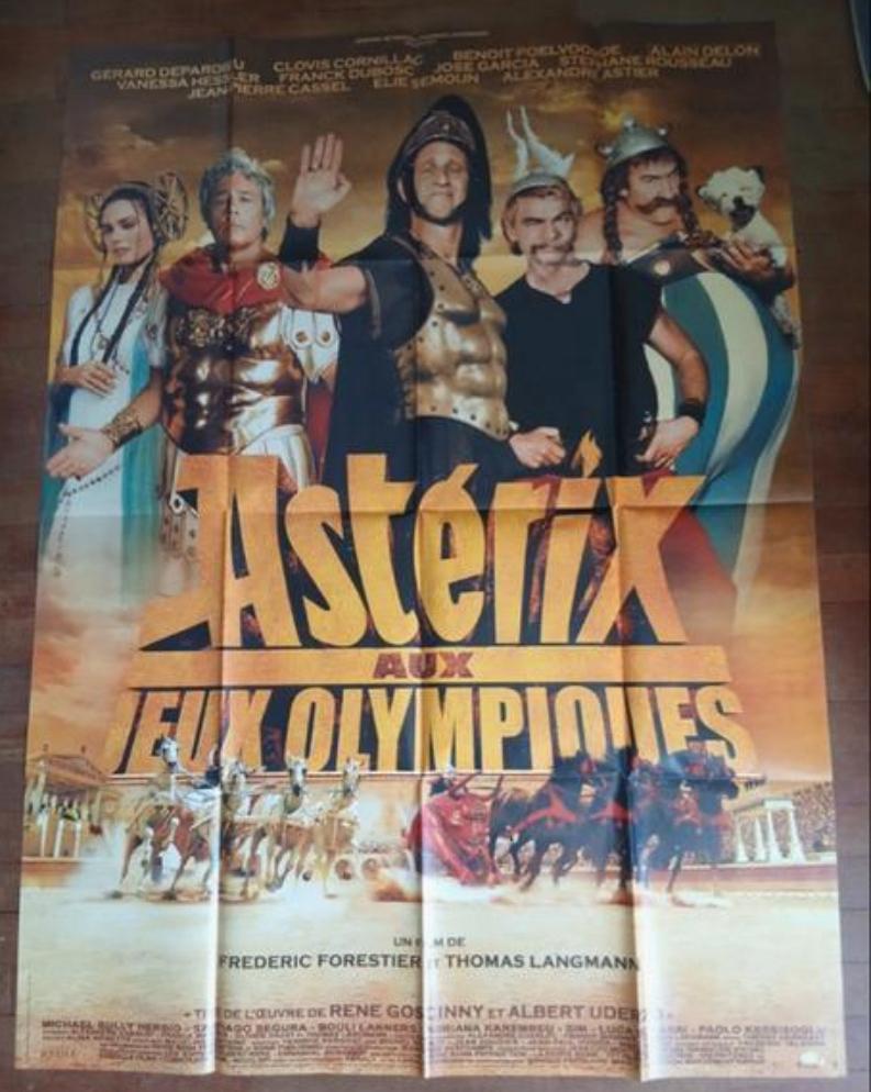 Asterix aux Jeux Olympiques filmposter, Ophalen of Verzenden, A1 t/m A3, Film en Tv, Rechthoekig Staand