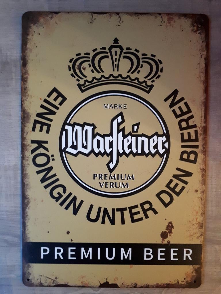 Warsteiner 20x30 cm Metalen Reclamebord, Ophalen of Verzenden, Nieuw, Reclamebord, Plaat of Schild, Overige merken