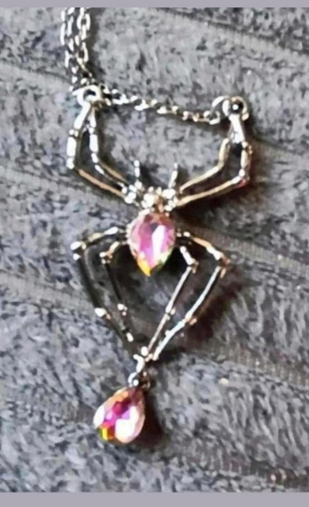 Ketting grote spin, Verzenden, Nieuw, Zilver, Met hanger