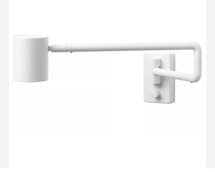 IKEA Nymåne wandlamp wit - verstelbaar, Huis en Inrichting, Lampen | Wandlampen, Ophalen, Gebruikt, Metaal