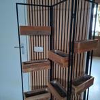 Terrasafscheiding kamerscherm 3luik met 9 plantenbakken, Ophalen, Hout, 150 tot 200 cm
