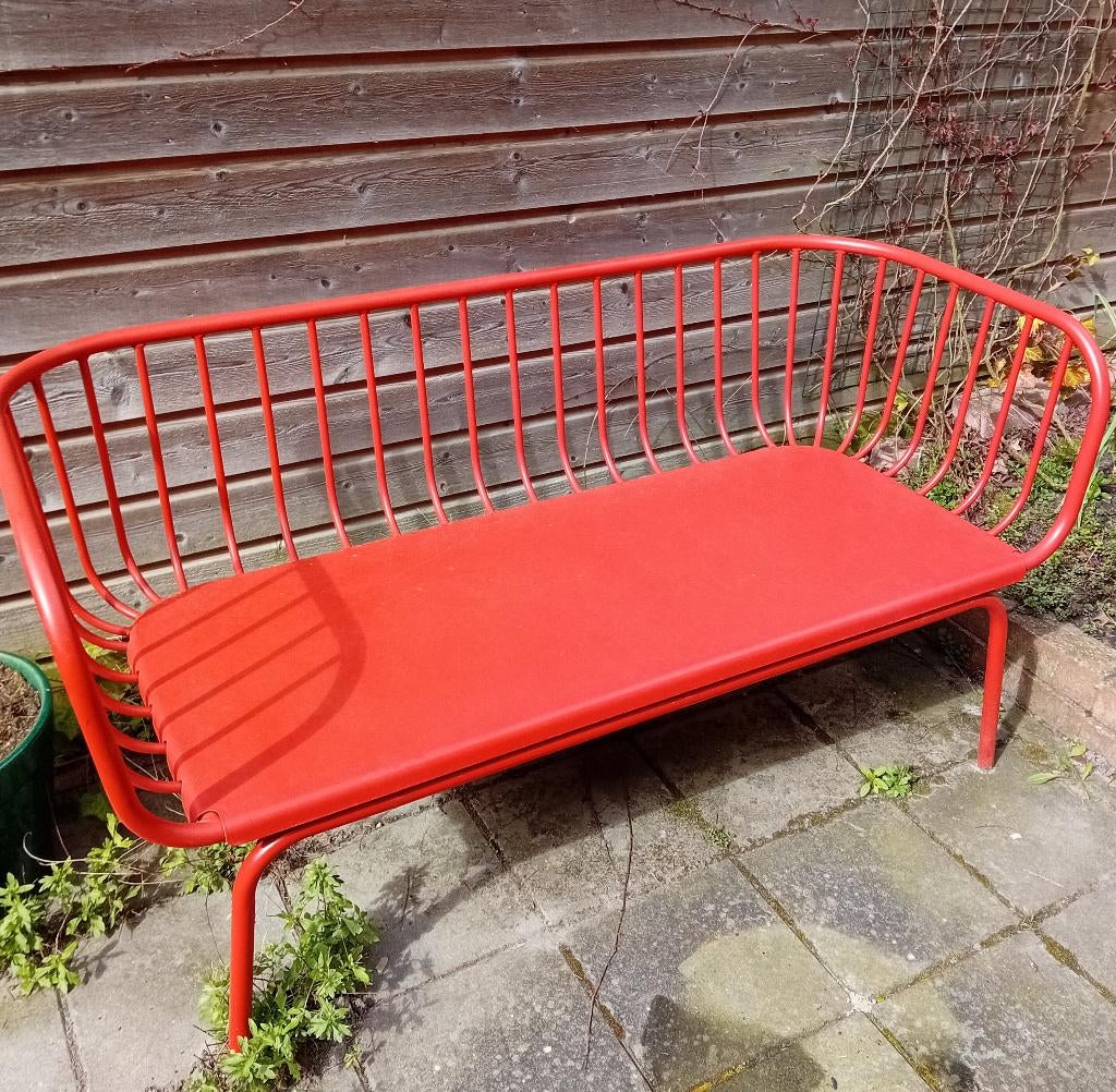 Zware metalen tuinbank Brusen IKEA, Tuin en Terras, Ophalen, Zo goed als nieuw, Metaal