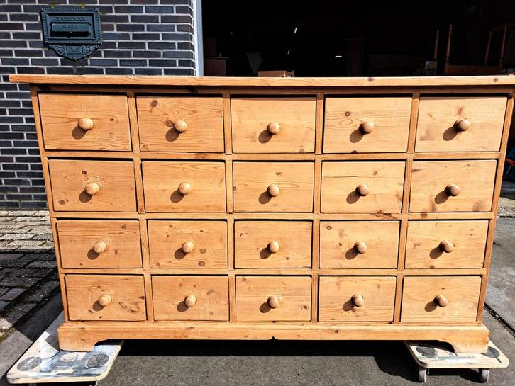 Grenen ladekast 20 lades, Huis en Inrichting, Kasten | Ladekasten, Gebruikt, Minder dan 100 cm, 100 tot 150 cm, 25 tot 50 cm, Grenenhout