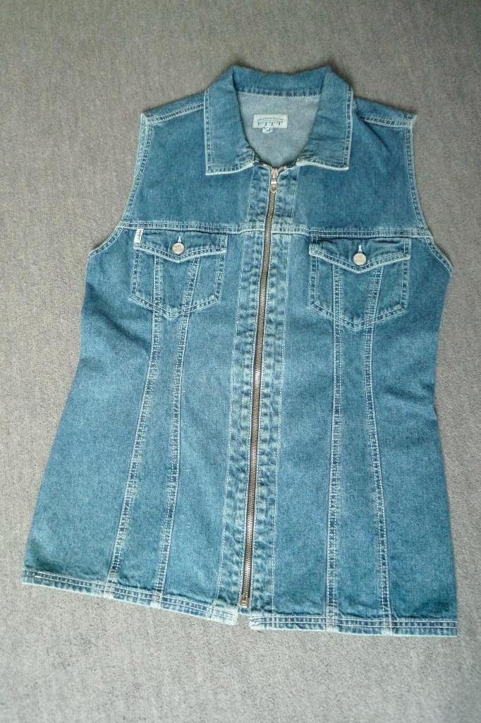 Spijkerstof jasje zonder mouwen, Blauw, Fitt-Jeans Makers, Ophalen of Verzenden, Zo goed als nieuw